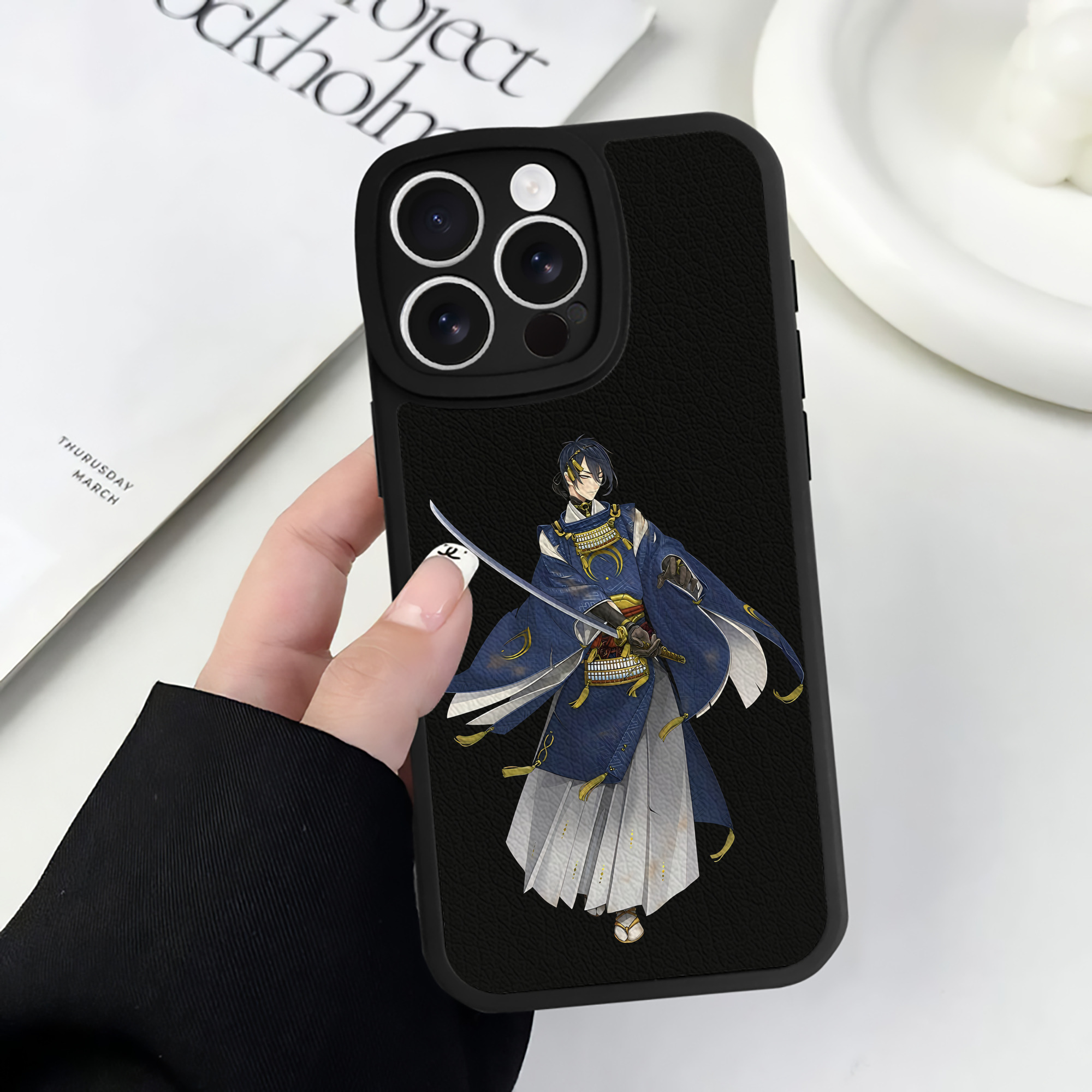 （画像用） 刀剣乱舞 Touken Ranbu 【iPhone 16シリーズ対応】シリコンスマホケース（レザー調） 材質：シリコン